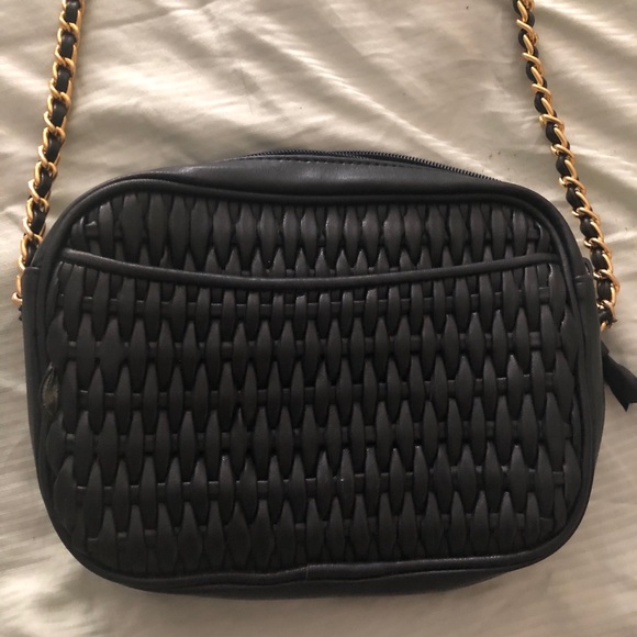 Vintage navy blue woven chainlink crossbody bag - Picture 2 of 8